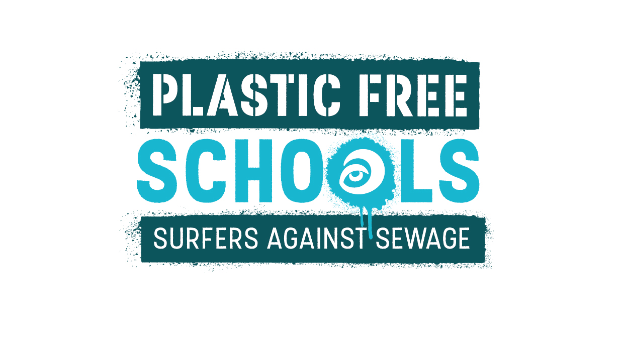 Plastic free schools logo blue